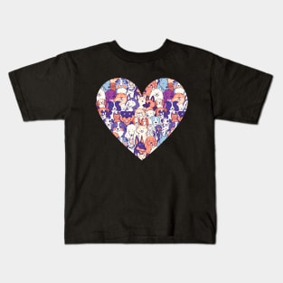 Dog breeds pattern in a heart Kids T-Shirt